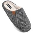 Coface Zapatillas de Estar en Casa Hombre Tartán Invierno Cálido Forro de Felpa Pantuflas Alta Densidad Espuma de Memoria Zapatos con Antideslizante Suela 45 EU Gris Paño de Lana Online