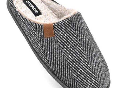 Coface Zapatillas de Estar en Casa Hombre Tartán Invierno Cálido Forro de Felpa Pantuflas Alta Densidad Espuma de Memoria Zapatos con Antideslizante Suela 45 EU Gris Paño de Lana Online